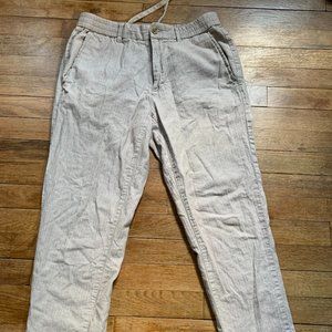 Banana Republic, Mason Athletic Tapered Pant, Size 31x32, white linen